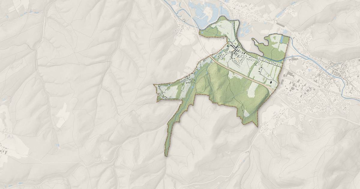 Portrait cartographique de Thiaville-sur-Meurthe : relief, eau, forêts, bâti et voies, calculés à partir des données de l'IGN