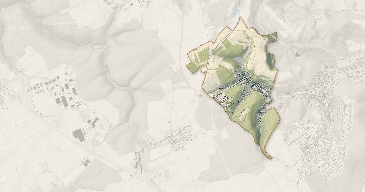 Portrait cartographique de Thil : relief, eau, forêts, bâti et voies, calculés à partir des données de l'IGN