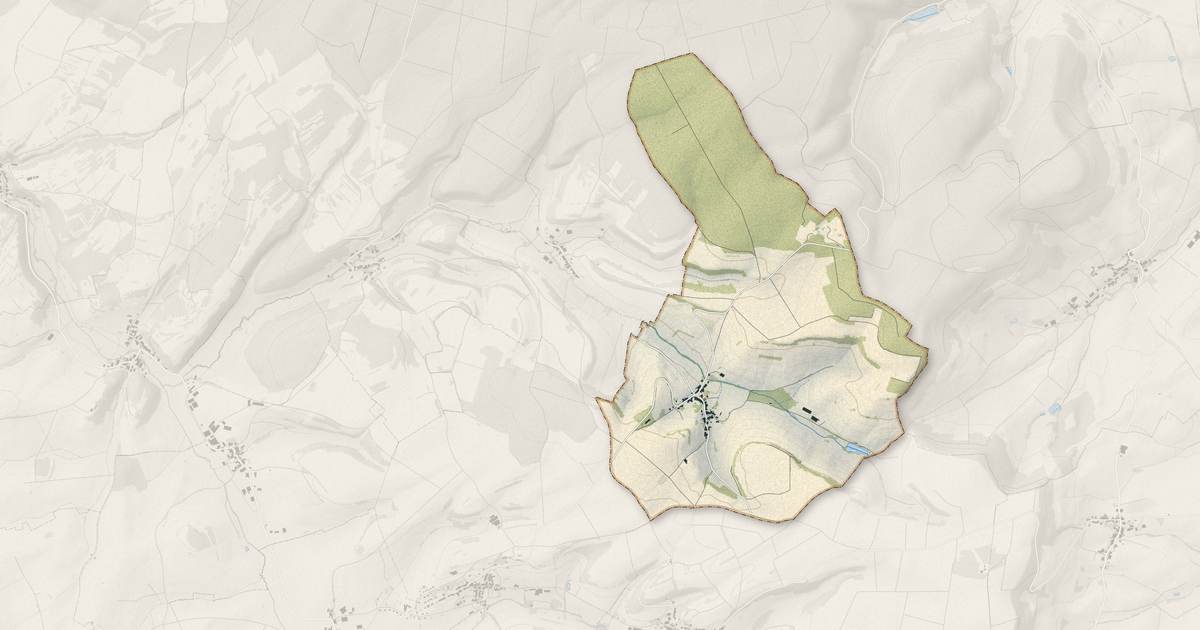 Portrait cartographique de Tramont-Lassus : relief, eau, forêts, bâti et voies, calculés à partir des données de l'IGN