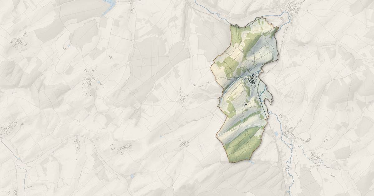 Portrait cartographique de Vallois : relief, eau, forêts, bâti et voies, calculés à partir des données de l'IGN