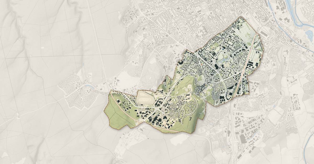 Portrait cartographique de Vandœuvre-lès-Nancy : relief, eau, forêts, bâti et voies, calculés à partir des données de l'IGN