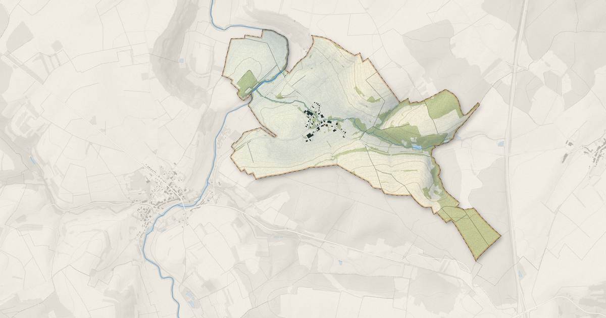 Portrait cartographique de Vaudigny : relief, eau, forêts, bâti et voies, calculés à partir des données de l'IGN