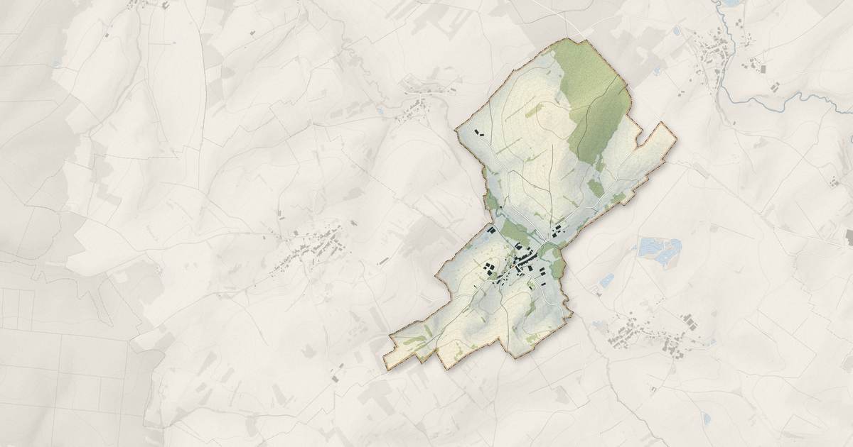 Portrait cartographique de Vaxainville : relief, eau, forêts, bâti et voies, calculés à partir des données de l'IGN