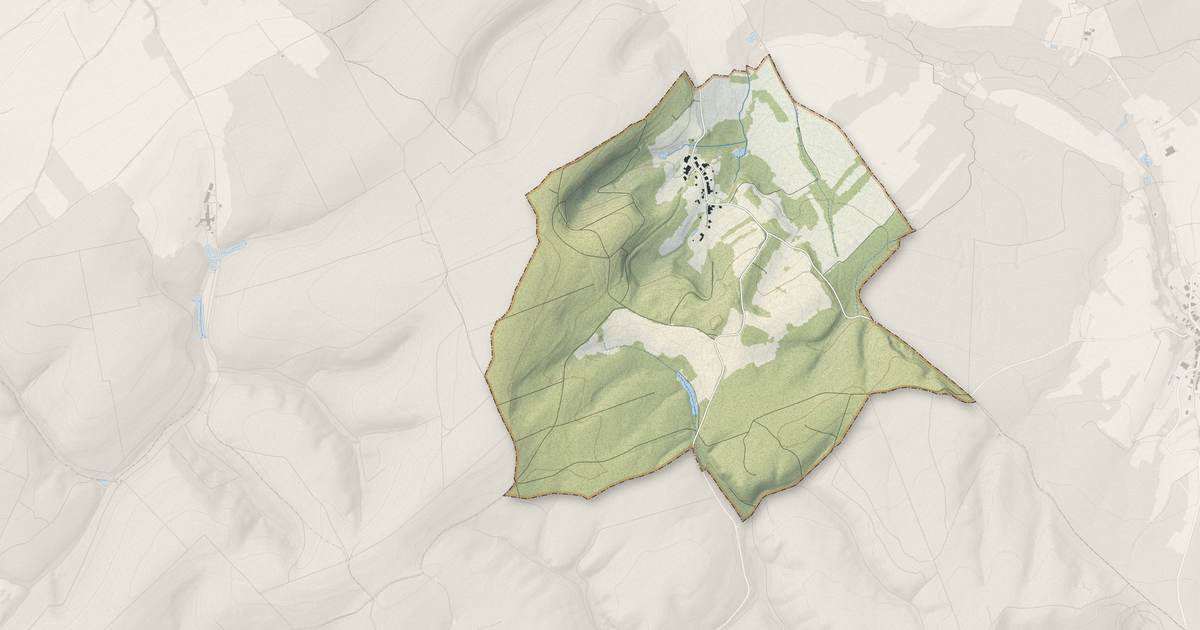 Portrait cartographique de Veney : relief, eau, forêts, bâti et voies, calculés à partir des données de l'IGN