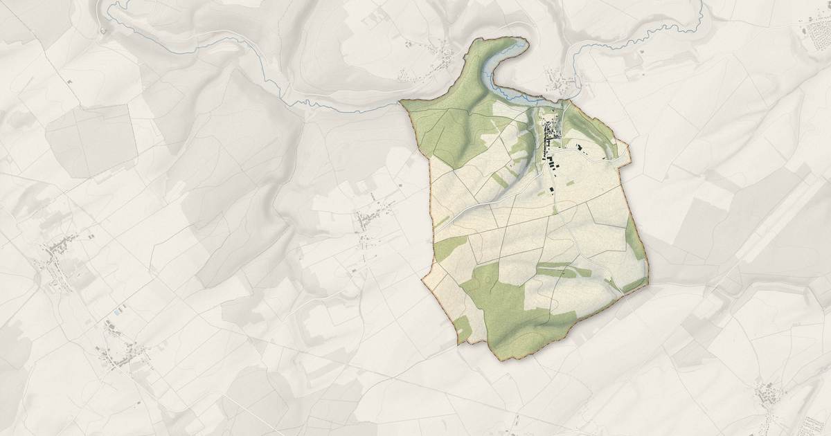 Portrait cartographique de Villers-en-Haye : relief, eau, forêts, bâti et voies, calculés à partir des données de l'IGN