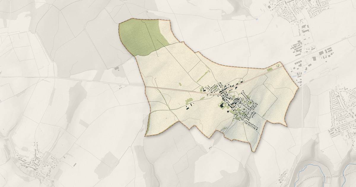 Portrait cartographique de Villers-la-Chèvre : relief, eau, forêts, bâti et voies, calculés à partir des données de l'IGN
