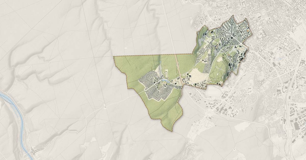 Portrait cartographique de Villers-lès-Nancy : relief, eau, forêts, bâti et voies, calculés à partir des données de l'IGN