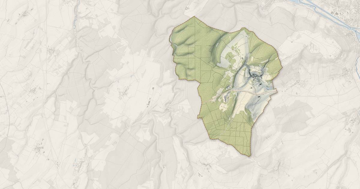 Portrait cartographique de Viterne : relief, eau, forêts, bâti et voies, calculés à partir des données de l'IGN