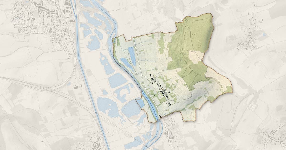 Portrait cartographique de Vittonville : relief, eau, forêts, bâti et voies, calculés à partir des données de l'IGN