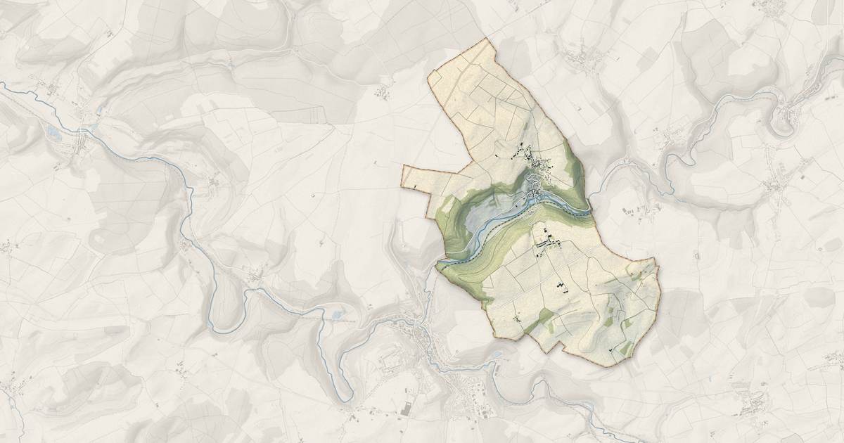 Portrait cartographique de Viviers-sur-Chiers : relief, eau, forêts, bâti et voies, calculés à partir des données de l'IGN