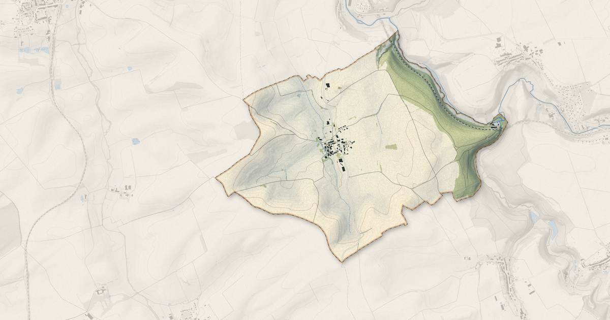 Portrait cartographique de Han-devant-Pierrepont : relief, eau, forêts, bâti et voies, calculés à partir des données de l'IGN