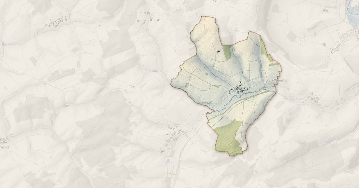 Portrait cartographique de Aincreville : relief, eau, forêts, bâti et voies, calculés à partir des données de l'IGN