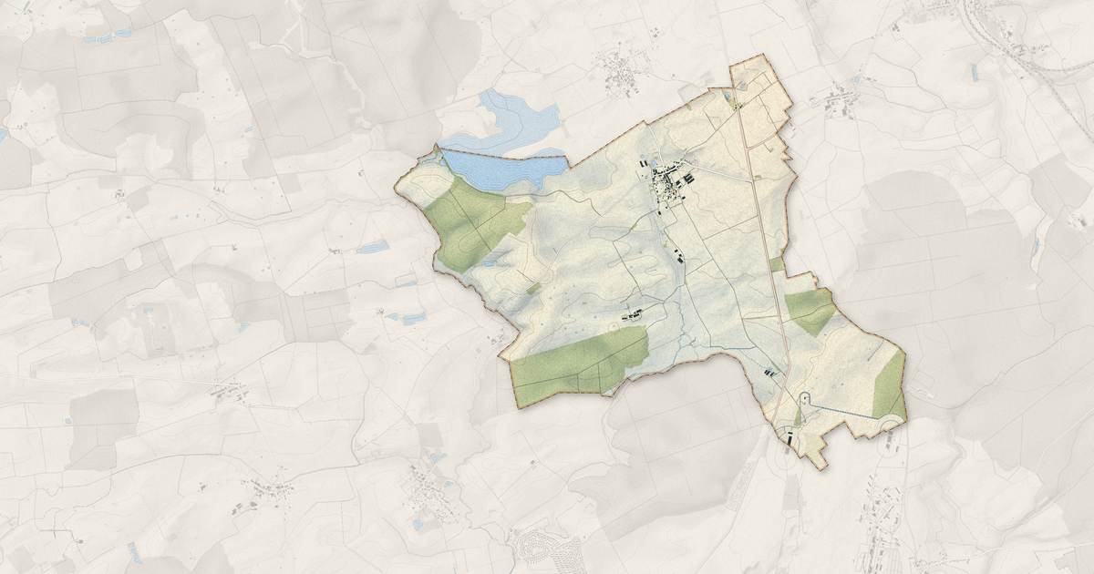 Portrait cartographique de Amel-sur-l'Étang : relief, eau, forêts, bâti et voies, calculés à partir des données de l'IGN