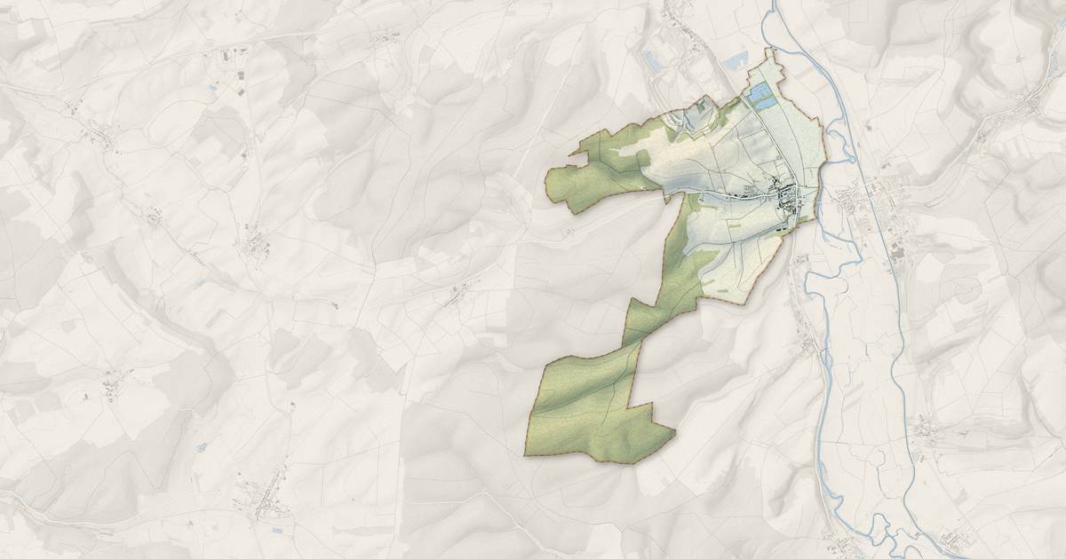 Portrait cartographique de Ancemont : relief, eau, forêts, bâti et voies, calculés à partir des données de l'IGN