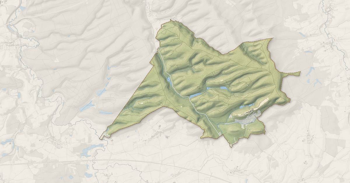 Portrait cartographique de Beaulieu-en-Argonne : relief, eau, forêts, bâti et voies, calculés à partir des données de l'IGN