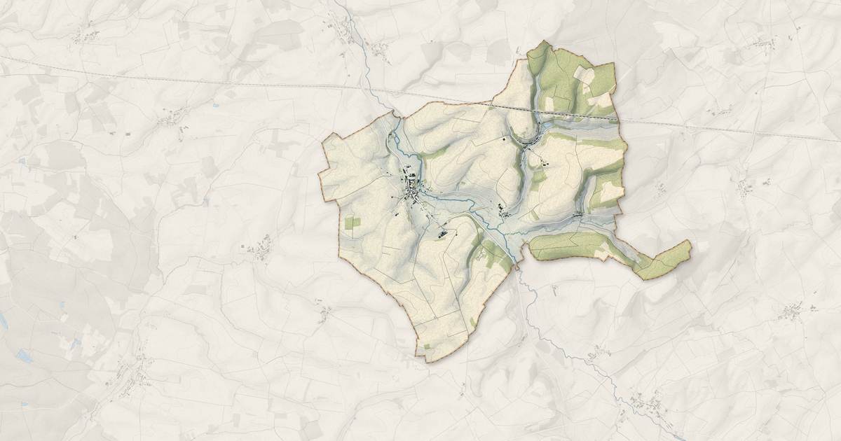 Portrait cartographique de Beausite : relief, eau, forêts, bâti et voies, calculés à partir des données de l'IGN