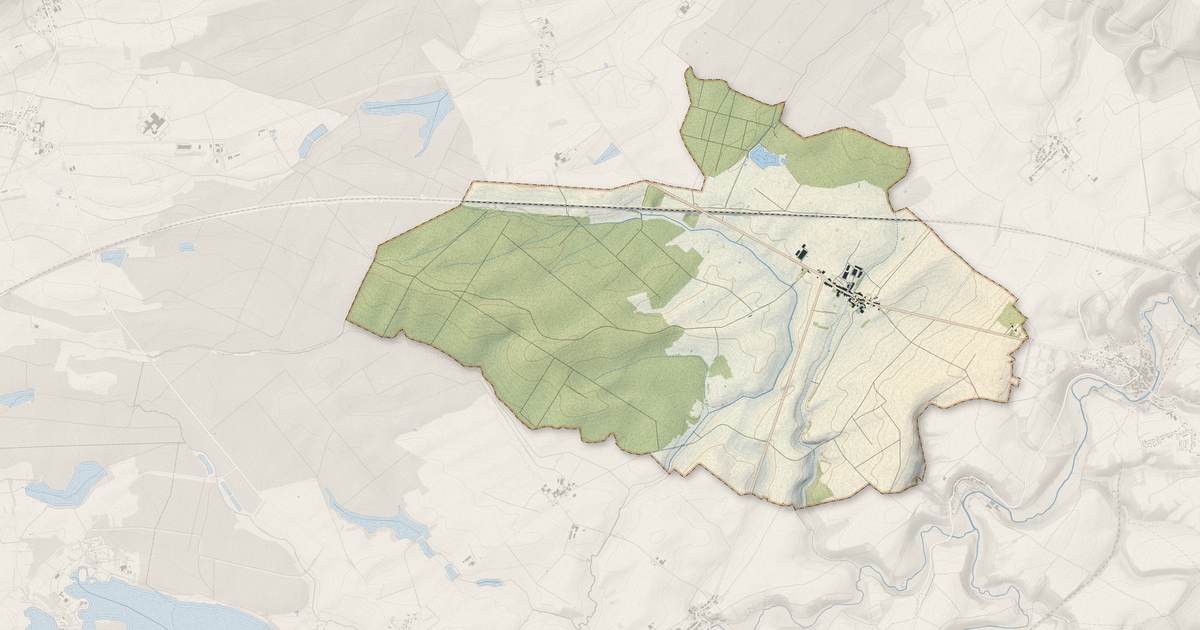 Portrait cartographique de Beney-en-Woëvre : relief, eau, forêts, bâti et voies, calculés à partir des données de l'IGN