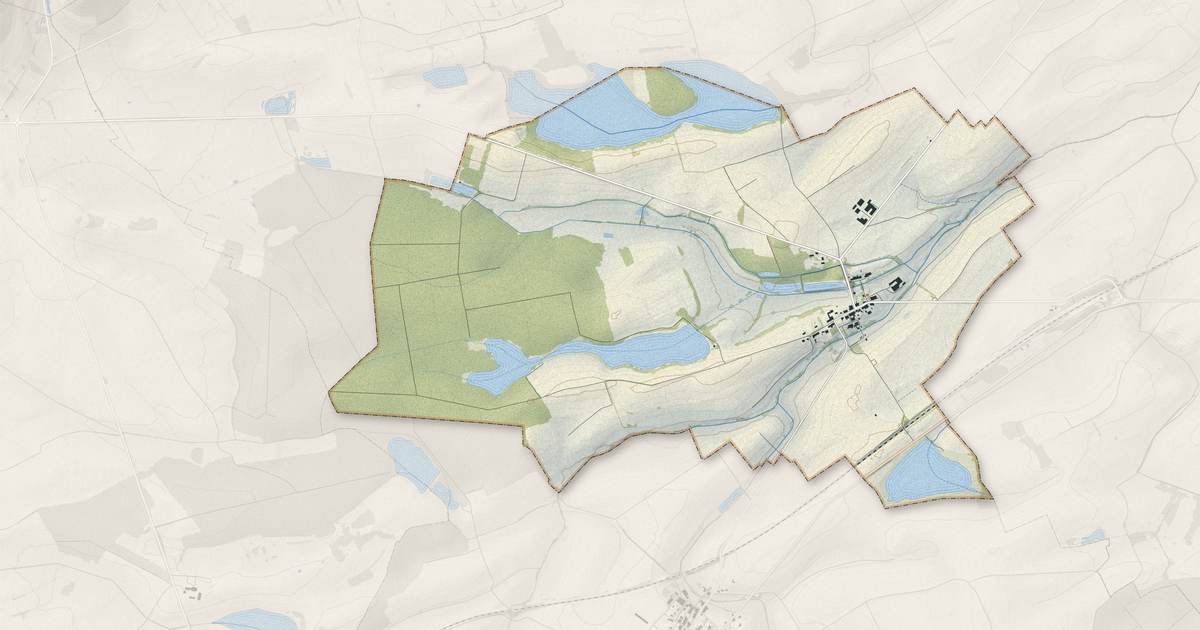 Portrait cartographique de Bouconville-sur-Madt : relief, eau, forêts, bâti et voies, calculés à partir des données de l'IGN