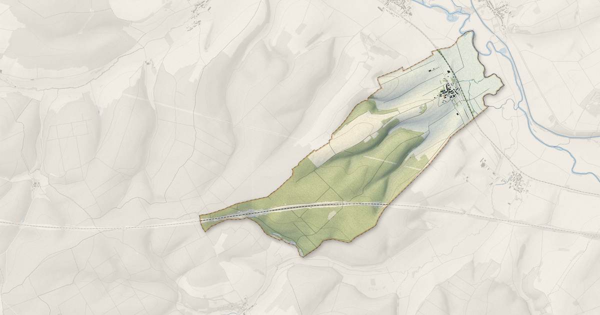 Portrait cartographique de Bouquemont : relief, eau, forêts, bâti et voies, calculés à partir des données de l'IGN