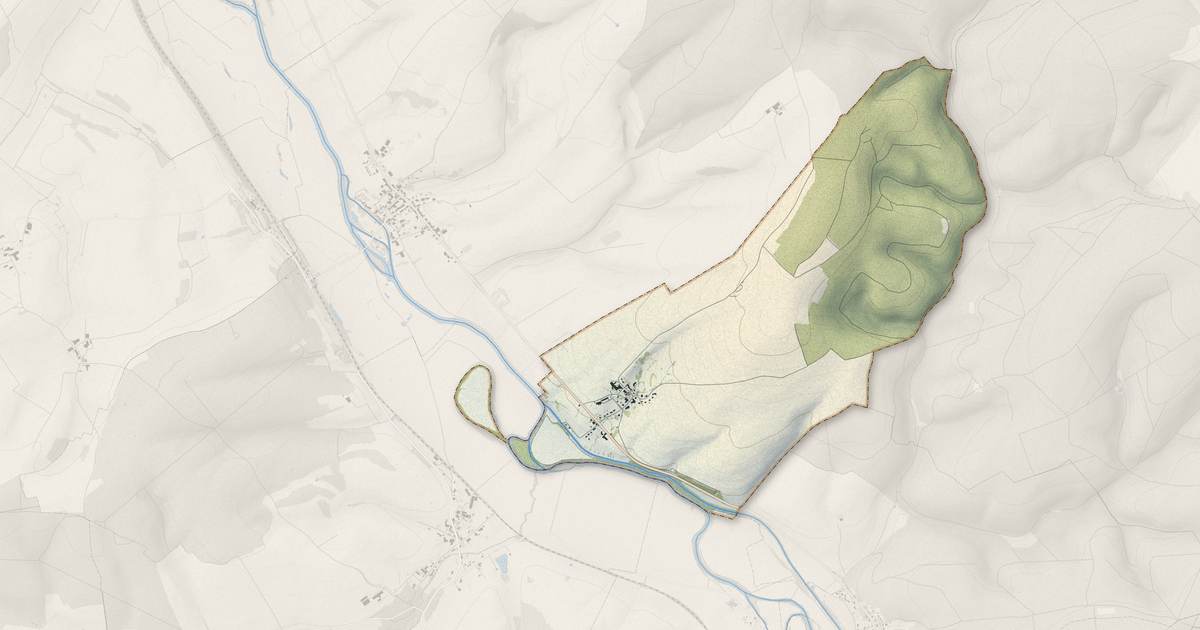 Portrait cartographique de Brabant-sur-Meuse : relief, eau, forêts, bâti et voies, calculés à partir des données de l'IGN
