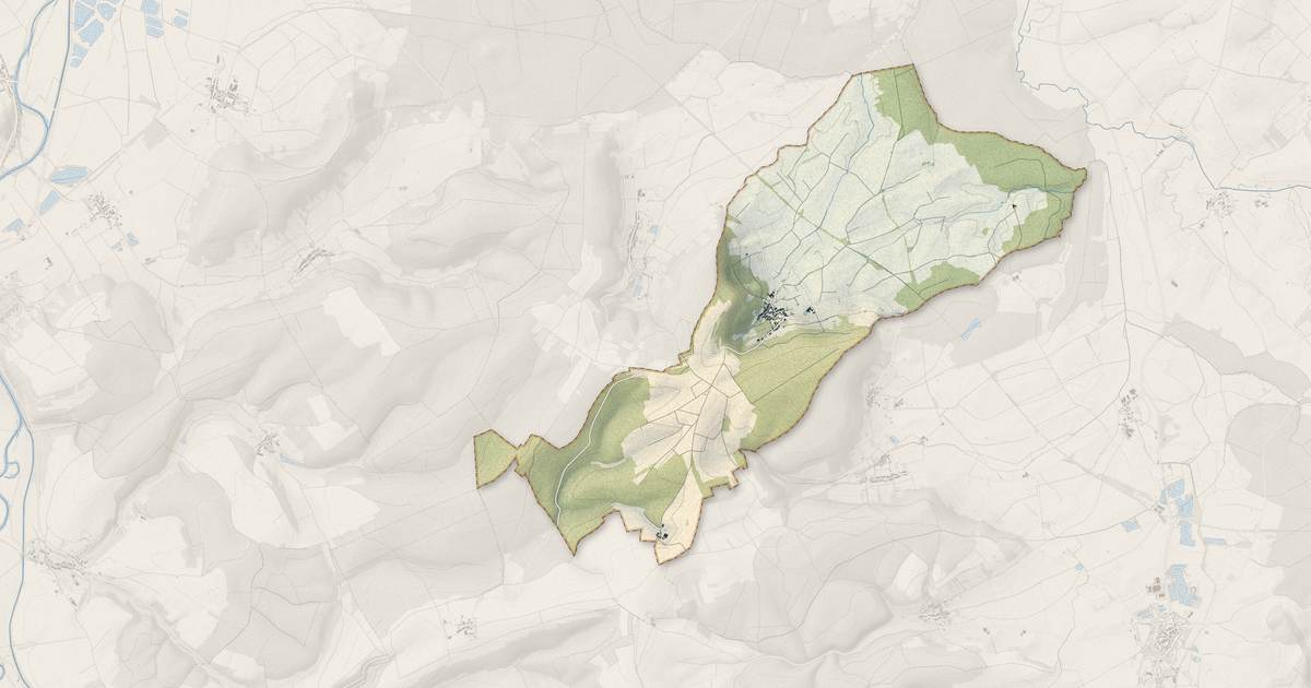 Portrait cartographique de Bréhéville : relief, eau, forêts, bâti et voies, calculés à partir des données de l'IGN