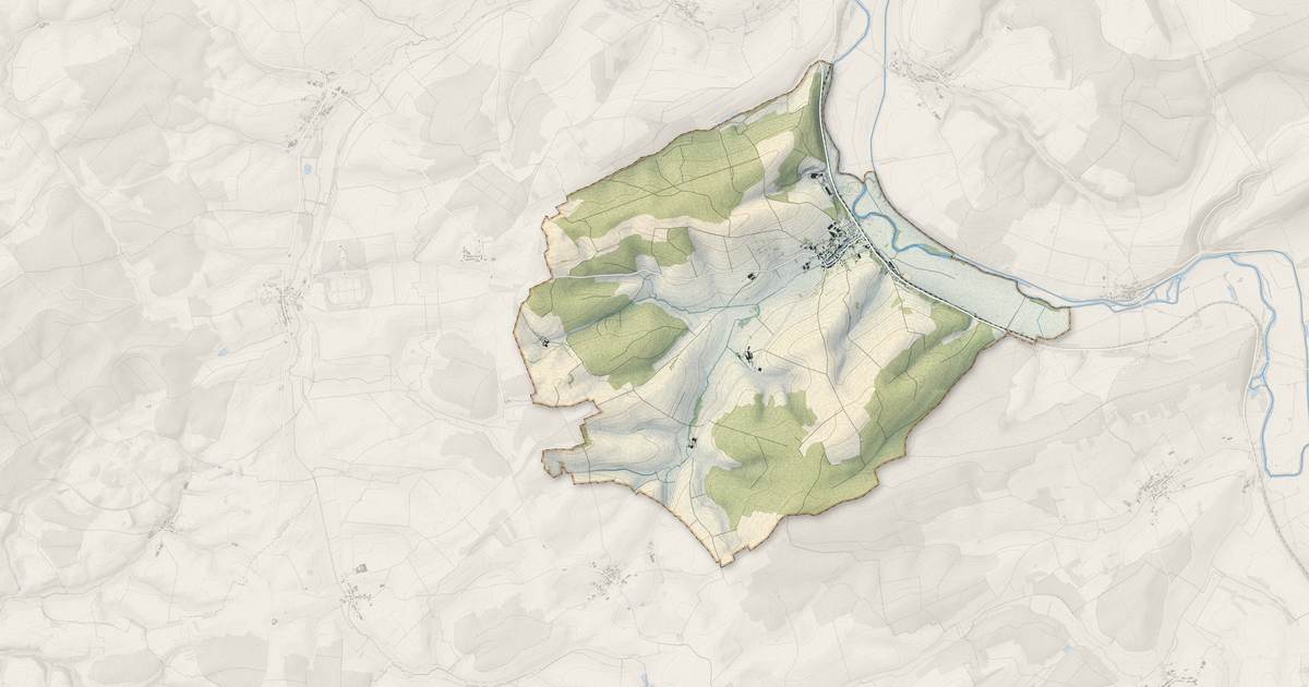 Portrait cartographique de Brieulles-sur-Meuse : relief, eau, forêts, bâti et voies, calculés à partir des données de l'IGN
