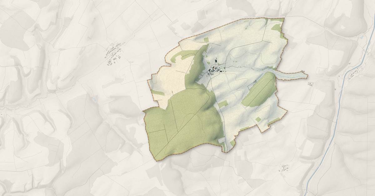 Portrait cartographique de Broussey-en-Blois : relief, eau, forêts, bâti et voies, calculés à partir des données de l'IGN