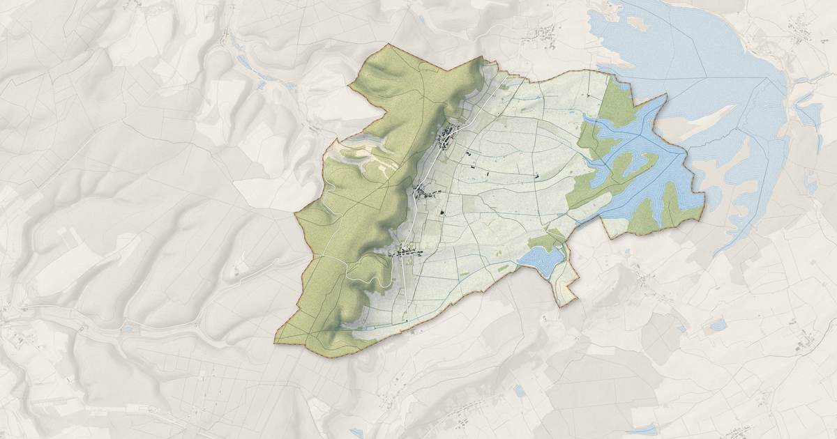 Portrait cartographique de Buxières-sous-les-Côtes : relief, eau, forêts, bâti et voies, calculés à partir des données de l'IGN