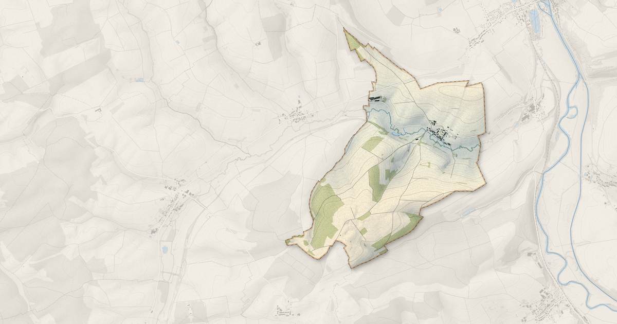 Portrait cartographique de Cléry-le-Grand : relief, eau, forêts, bâti et voies, calculés à partir des données de l'IGN