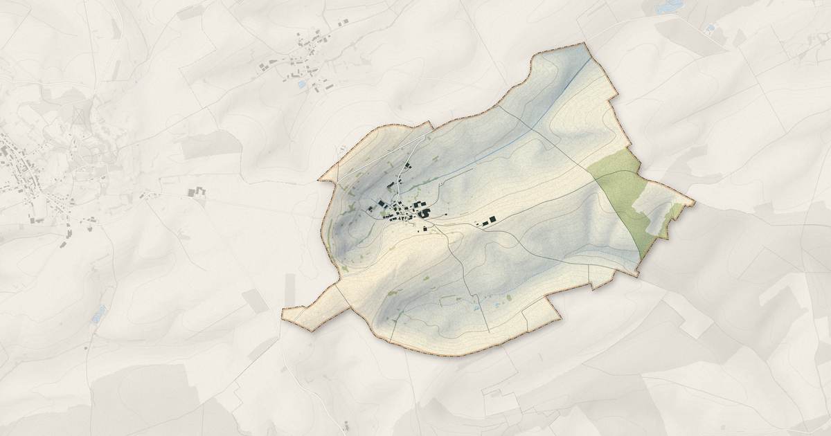 Portrait cartographique de Cuisy : relief, eau, forêts, bâti et voies, calculés à partir des données de l'IGN