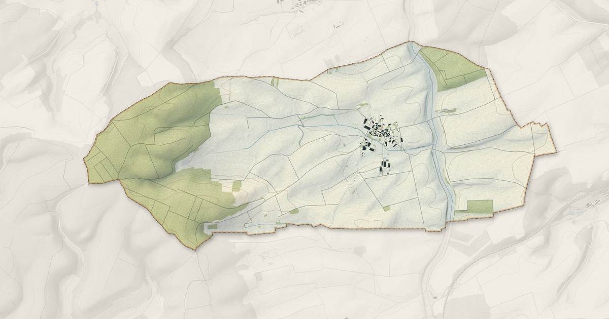 Portrait cartographique de Dagonville : relief, eau, forêts, bâti et voies, calculés à partir des données de l'IGN