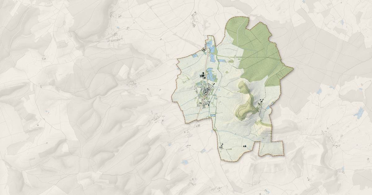 Portrait cartographique de Damvillers : relief, eau, forêts, bâti et voies, calculés à partir des données de l'IGN