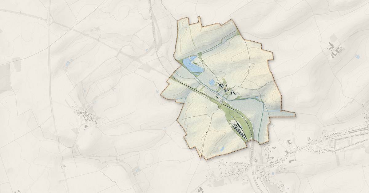 Portrait cartographique de Domremy-la-Canne : relief, eau, forêts, bâti et voies, calculés à partir des données de l'IGN