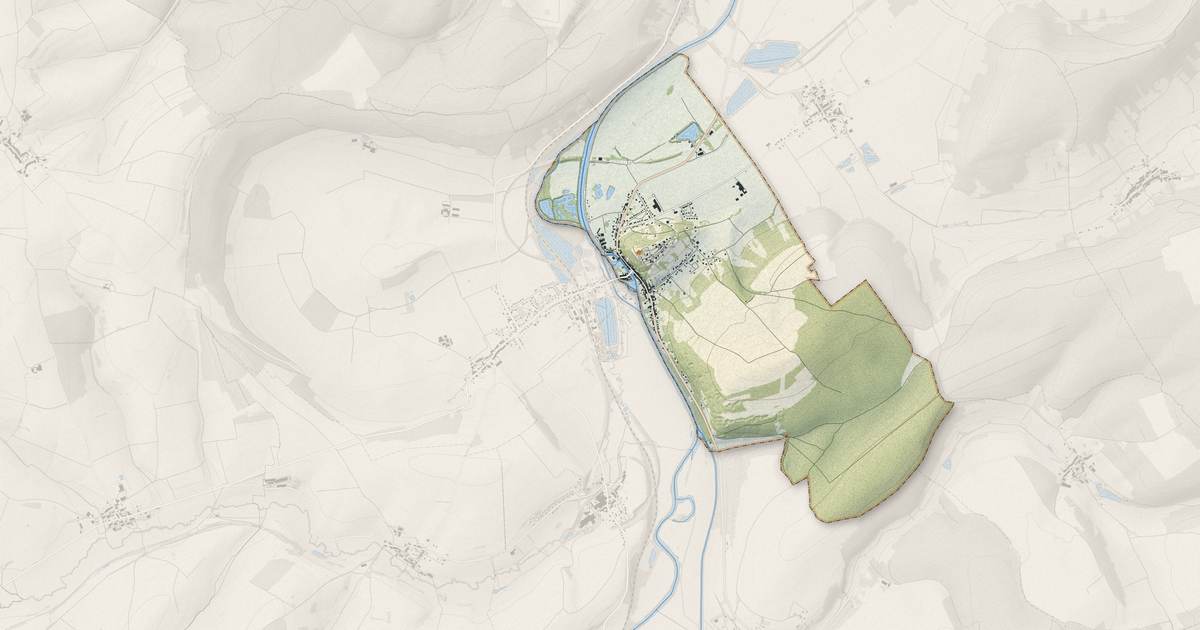 Portrait cartographique de Dun-sur-Meuse : relief, eau, forêts, bâti et voies, calculés à partir des données de l'IGN