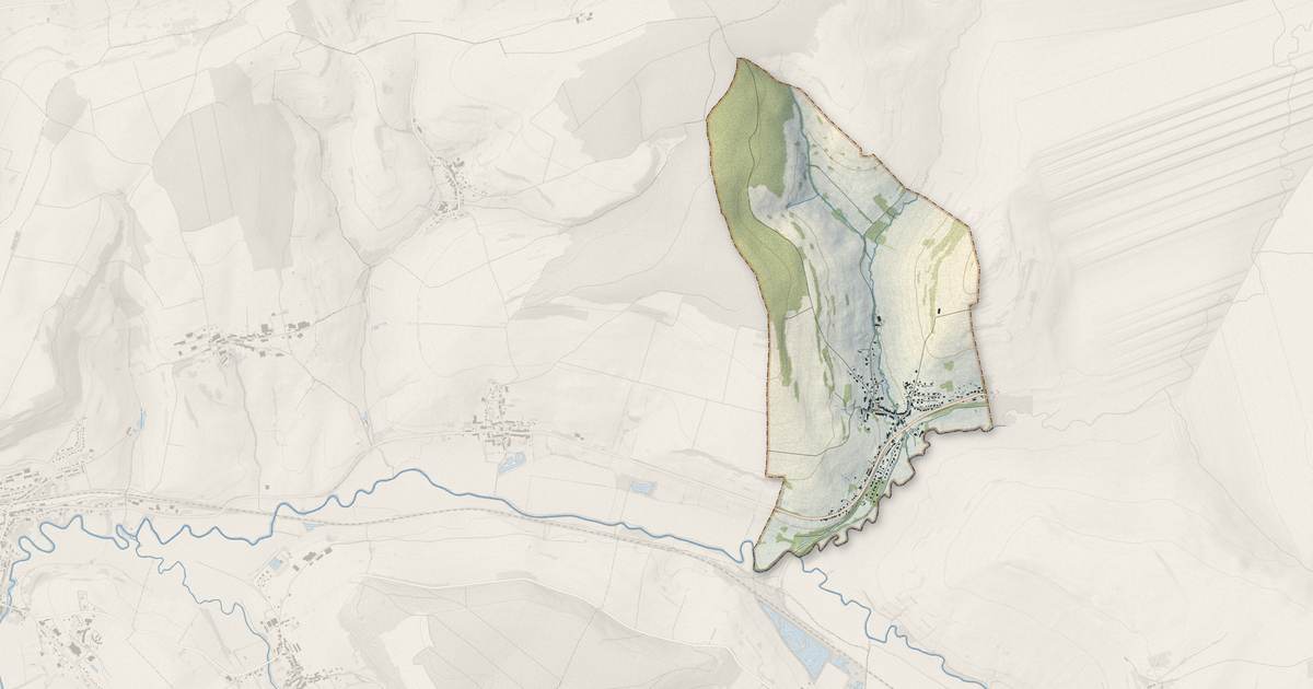 Portrait cartographique de Écouviez : relief, eau, forêts, bâti et voies, calculés à partir des données de l'IGN
