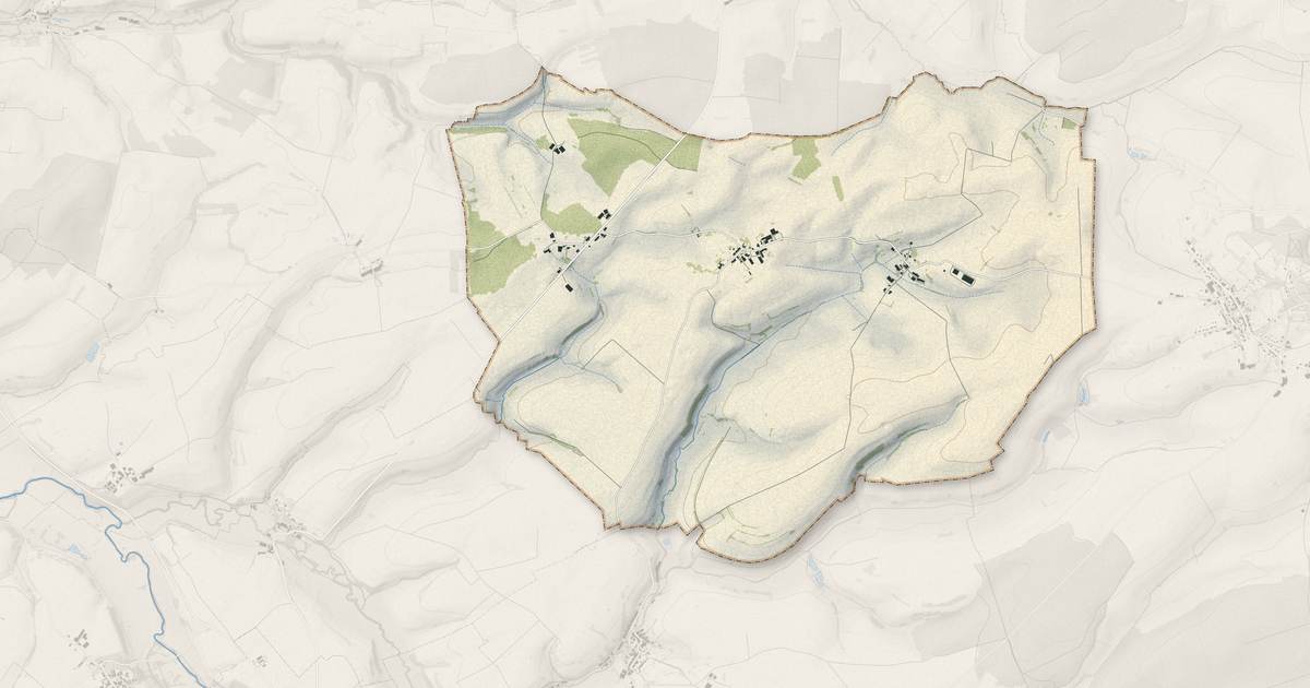 Portrait cartographique de Épinonville : relief, eau, forêts, bâti et voies, calculés à partir des données de l'IGN