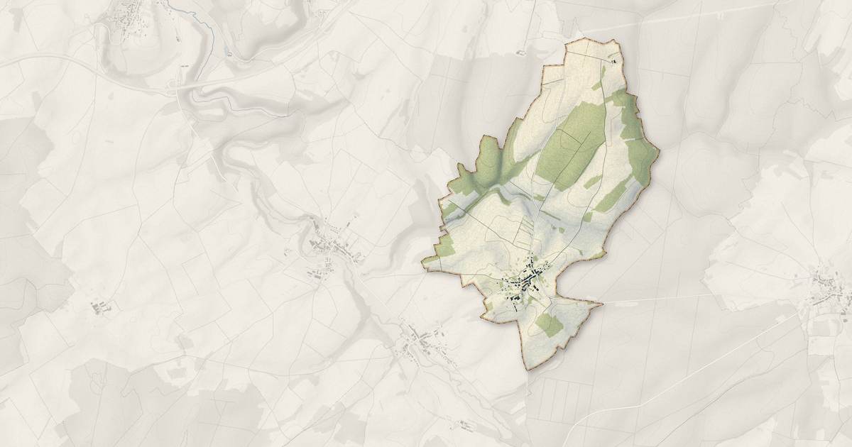 Portrait cartographique de Fouchères-aux-Bois : relief, eau, forêts, bâti et voies, calculés à partir des données de l'IGN