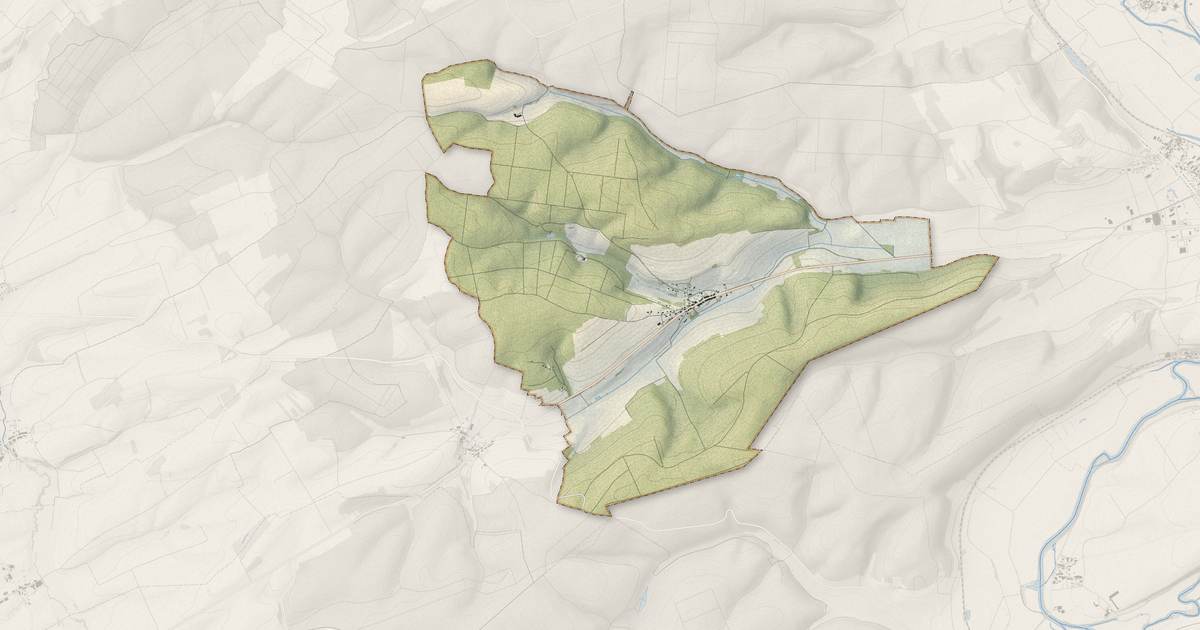 Portrait cartographique de Fresnes-au-Mont : relief, eau, forêts, bâti et voies, calculés à partir des données de l'IGN