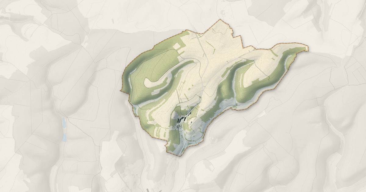 Portrait cartographique de Géry : relief, eau, forêts, bâti et voies, calculés à partir des données de l'IGN