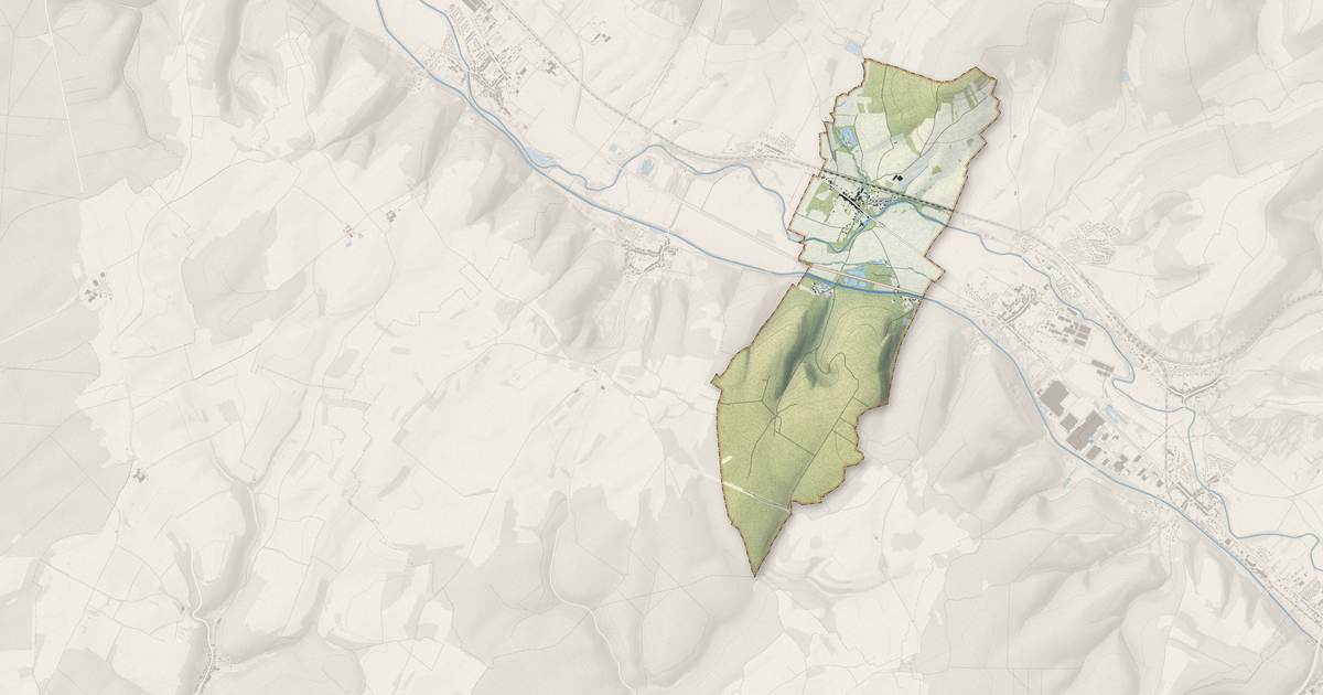 Portrait cartographique de Guerpont : relief, eau, forêts, bâti et voies, calculés à partir des données de l'IGN
