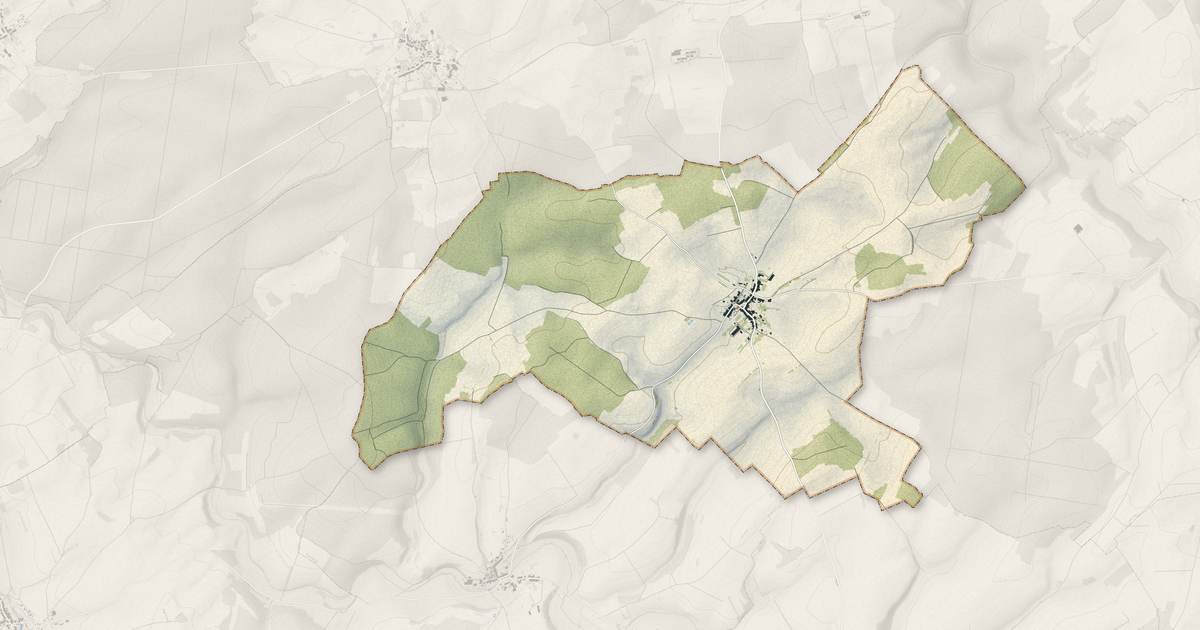 Portrait cartographique de Hévilliers : relief, eau, forêts, bâti et voies, calculés à partir des données de l'IGN