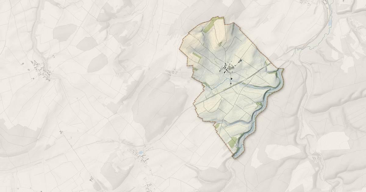 Portrait cartographique de Horville-en-Ornois : relief, eau, forêts, bâti et voies, calculés à partir des données de l'IGN