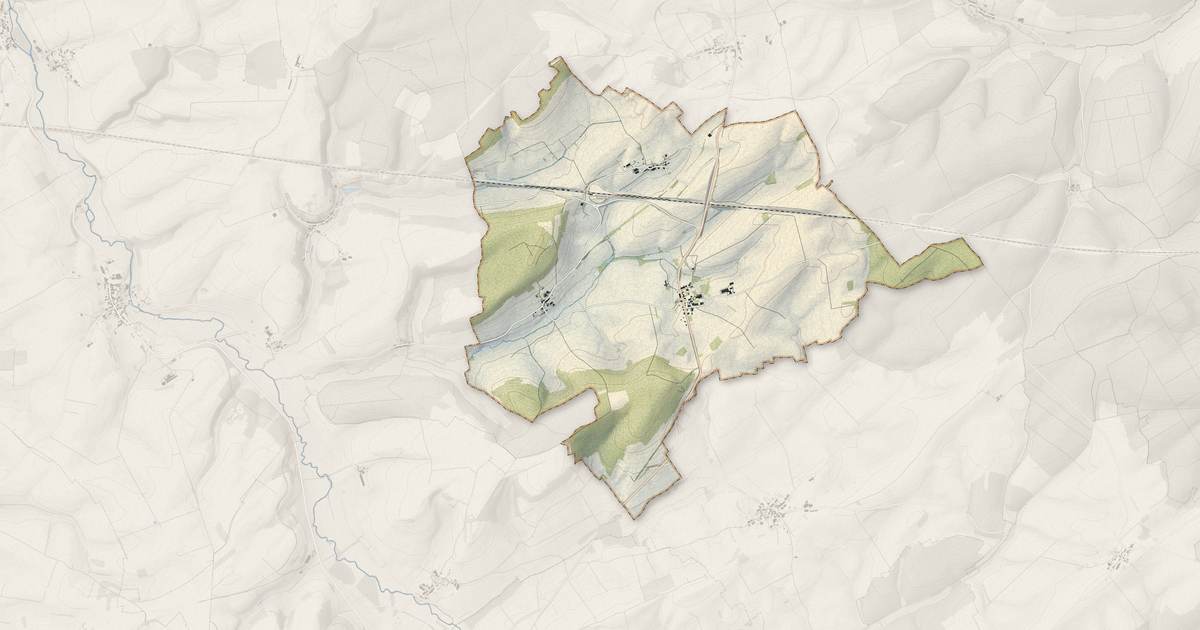 Portrait cartographique de Les Trois-Domaines : relief, eau, forêts, bâti et voies, calculés à partir des données de l'IGN