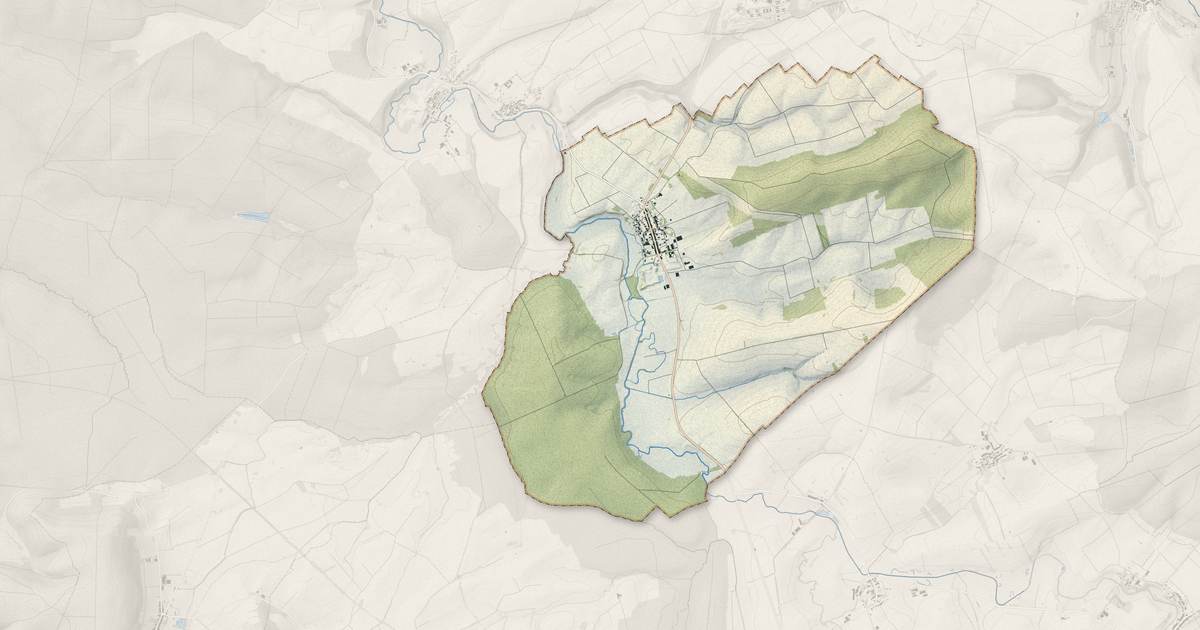 Portrait cartographique de Jametz : relief, eau, forêts, bâti et voies, calculés à partir des données de l'IGN