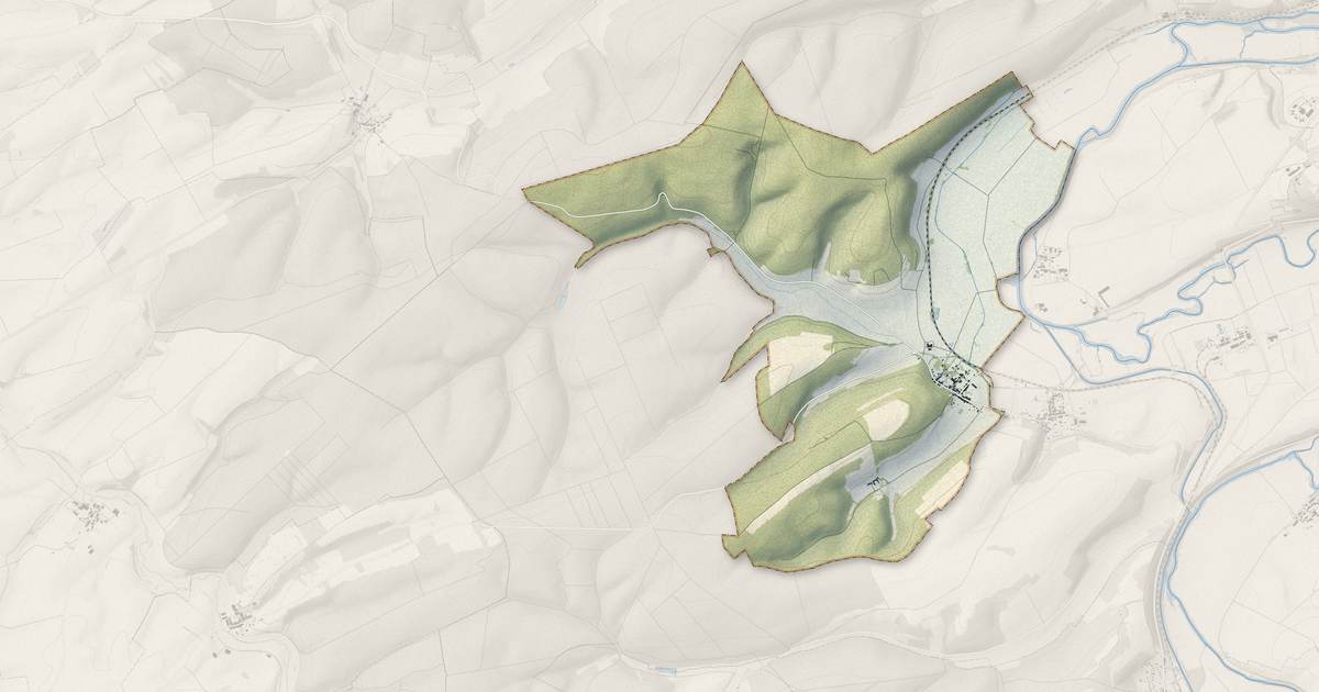 Portrait cartographique de Kœur-la-Grande : relief, eau, forêts, bâti et voies, calculés à partir des données de l'IGN