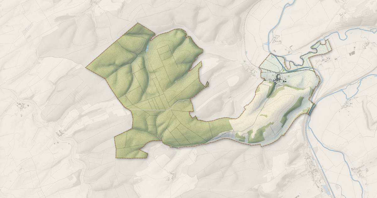 Portrait cartographique de Kœur-la-Petite : relief, eau, forêts, bâti et voies, calculés à partir des données de l'IGN