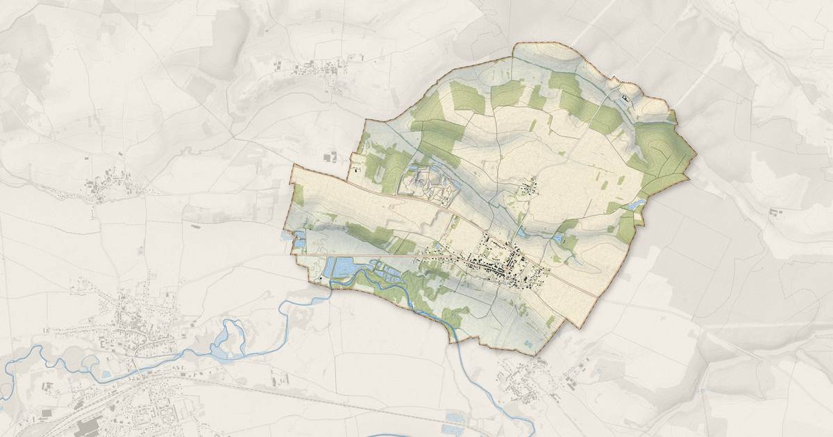 Portrait cartographique de Laimont : relief, eau, forêts, bâti et voies, calculés à partir des données de l'IGN