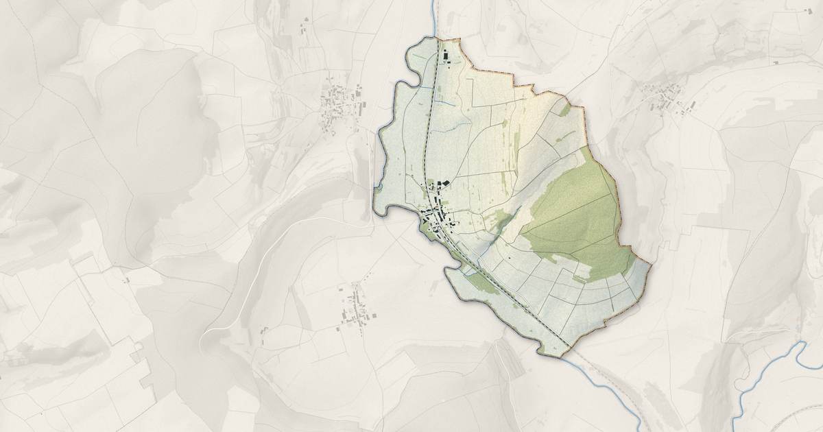 Portrait cartographique de Lamouilly : relief, eau, forêts, bâti et voies, calculés à partir des données de l'IGN