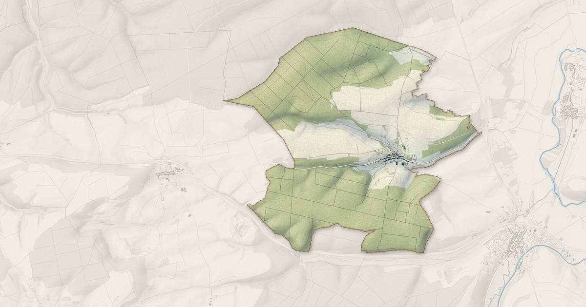 Portrait cartographique de Laneuville-au-Rupt : relief, eau, forêts, bâti et voies, calculés à partir des données de l'IGN