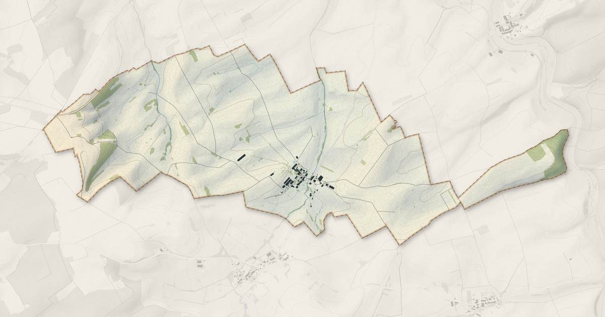 Portrait cartographique de Levoncourt : relief, eau, forêts, bâti et voies, calculés à partir des données de l'IGN